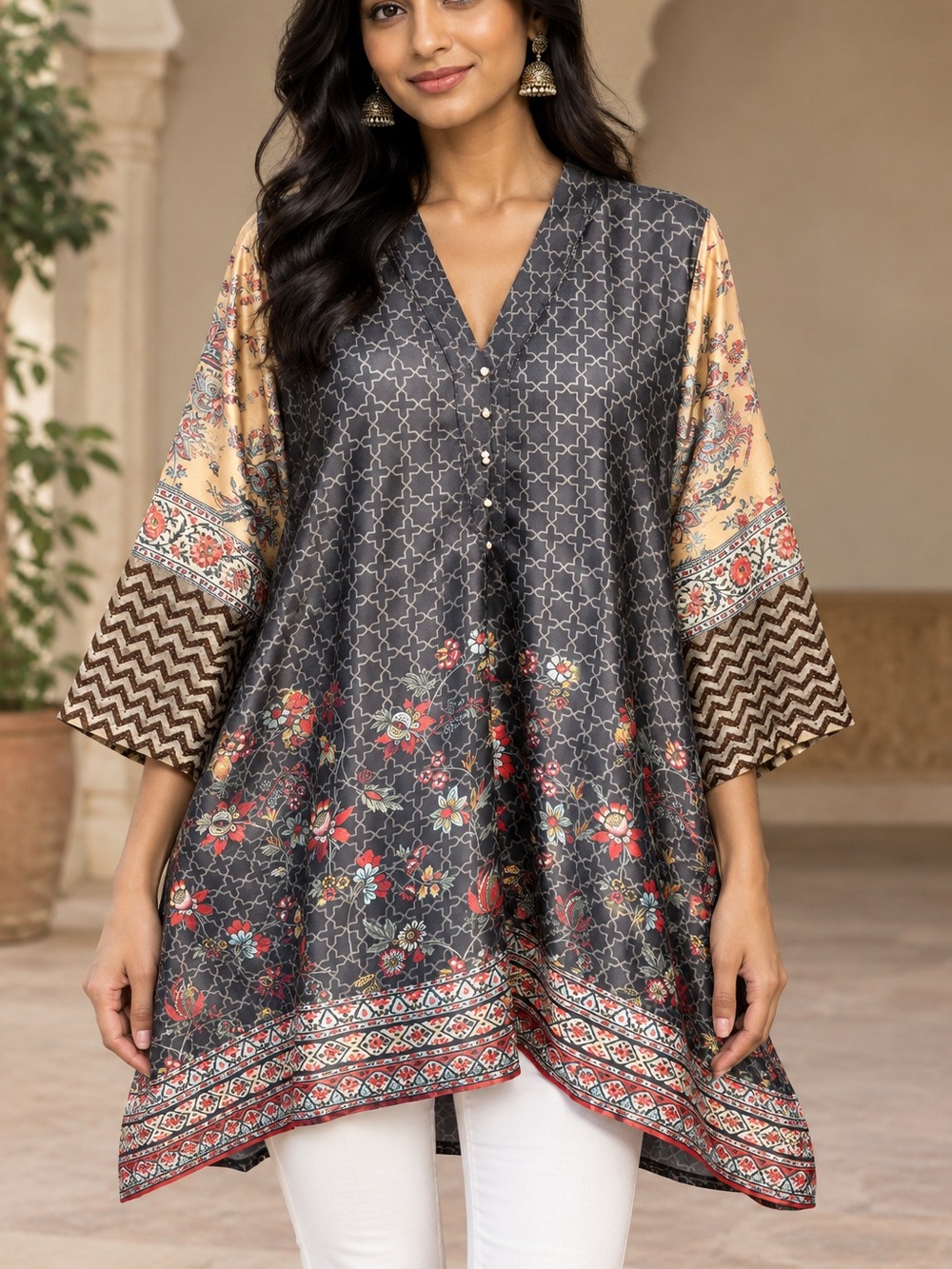 by the way. Silk Print Tunic Top